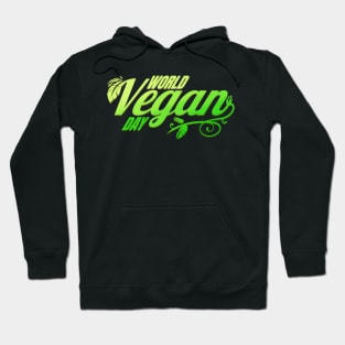 Green Leaves Logo For World Vegan Day, Veganism Hoodie